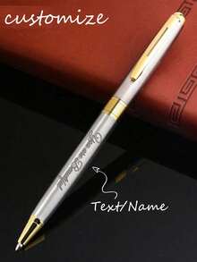 1pc Customized Metal Signature Pen - Customizable Name Or Logo, Comes With Exquisite Gift Box, Ideal For Office, Birthday, Personalized Wedding Gifts. Multifunctional, Durable, Beautiful, Reusable, Exquisite, Fashionable, High Quality, Rich Colors, Modern, Customized, Personalized, Unique, Ideal Gift For Him, Also Suitable For Dad, Mom, Family, Friends, Tea Room, Home, Garden And Other Occasions. - Multicolor - View 5