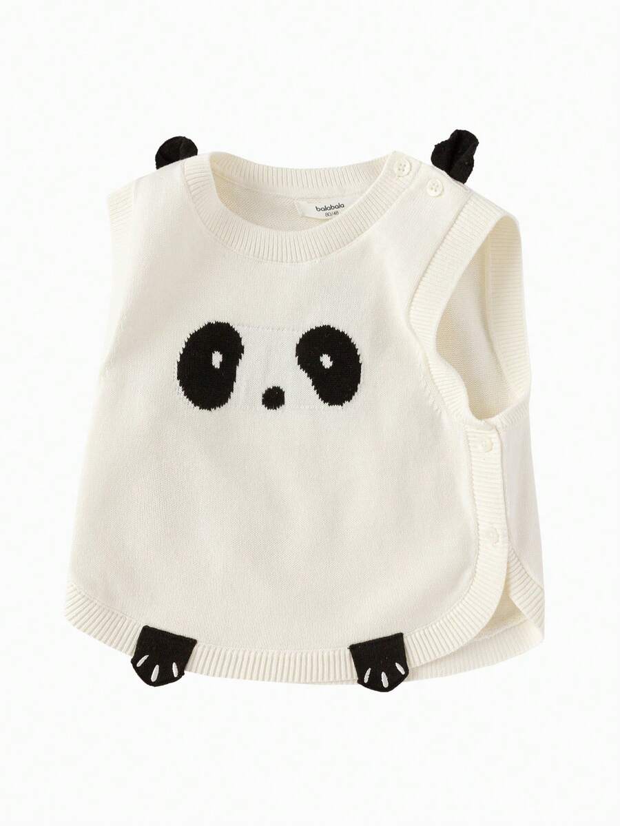 Balabala 男婴针织背心毛衣 2025 新款柔软多层 - 白色調 - 查看 1