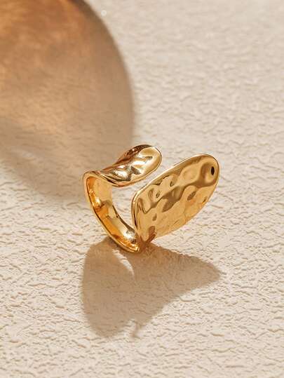 1pc Minimalist Wide Band Ring, Design Unique Ring For Women & Couples, Versatile