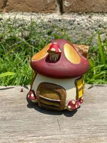 Bộ 2 khuôn silicon hình ngôi nhà nấm 3D dễ thương có mái rơm, dùng để tự làm thạch cao, nến sáp, hộp trang sức, đồ trang trí nhà cửa bằng nhựa epoxy. - trắng - Xem 8