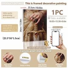 1 件，帆布墙画/卷轴画，墙画，防水，海报，带框墙画，秋季，万圣节，维多利亚时代持剑女子海报，黑暗学院艺术哥特式装饰，古董插图，复古墙画，适用于客厅、卧室、玄关装饰、鬼屋或万圣节派对装饰