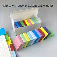 1 Box Of 11 Color Adhesive Notes, Various Colors, Suitable For Students And Offices, Effective Learning And Organization, Self-Adhesive And Tearable
