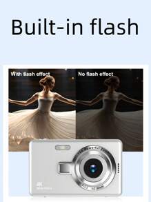 1 Pc CCD Digital Camera For Beginners And Student, 3.66inch X 2.36inch, Retro Digital Camera, With 2.4-Inch IPS Screen, 16X Zoom & Anti-Shake, Autofocus, HD 1080P Photo/Video, Perfect For Beginners & Students, Includes Fill Light, 650mAh Rechargeable Battery, With USB Type-C Charging Cable, Card Reader, Camera Lanyard, Holidays & Birthday Gifts For Boys And Girls, Easy To Use, Non-Professional Camera