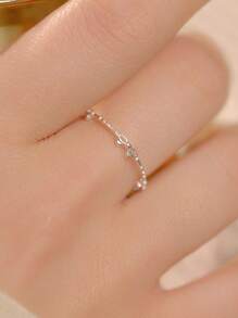 1 pieza Anillo en forma de lazo dulce de diseño único, anillo delgado para apilar en los dedos, accesorio de moda