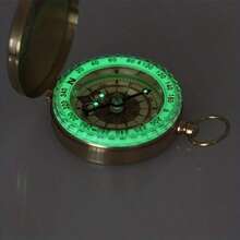 1 Copper Survival Compass With Glow - Waterproof, Enhanced Visibility For Camping And Hiking - Essential For Night Adventures - Luminous Compass - View 2