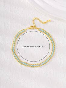 Bracelet de cheville à la mode bohème en perles de turquoise bleue en alliage de cuivre, chaîne pour les pieds, convient pour le port quotidien des femmes, vacances à la plage, fête, cadeau de vacances pour les filles