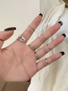 7 pièces/set Ensemble de bagues de mode de rue