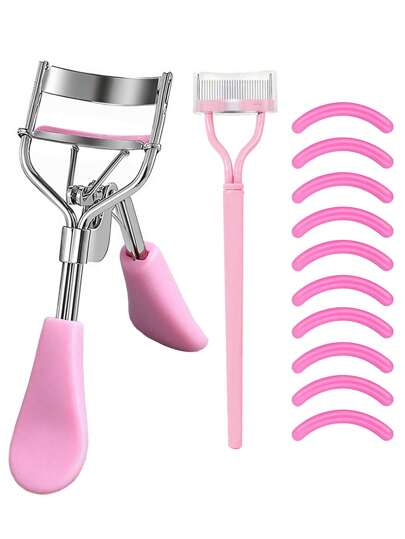 Women's Eyelash Curler Eyebrow Brush Set, 12 Pieces Stainless Steel Eyelash Curler Set With Eyelash Curler, Eyelash Comb Separator, 10 Silicone Replacement Pads For Eyelashes And Eyebrows,Beauty Tools For Professional And Home Use, Eyelash Curler ,Eyelash Curling Tools,Pinch And Hold ForNatural LookingLash Curl.,Makeup,Cheap,Room Decor,Vanity,Travel,Bedroom,Makeup Accessories,Eyelash Curler