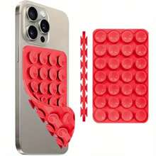 2 pezzi Ventosa antiscivolo per telefono in silicone, 28 ventose in silicone adesive, adesivi antiscivolo per telefono, supporto per power bank con ventosa compatibile con e Android, regalo per compleanni, famiglia e amici, supporto per telefono, accessori per telefono
