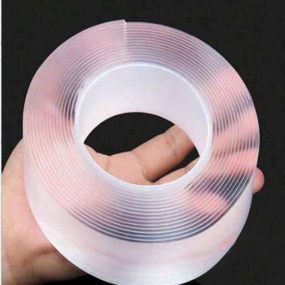 [ Vật dụng thiết yếu hàng ngày ] 1 cuộn băng keo Acrylic Nano hai mặt dày dặn, trong suốt, keo dán tường ma thuật sáng tạo, nhãn dán nhà bếp, nhãn dán, nhãn dán tường, nhãn dán vinyl trang trí nhà cửa, vật dụng trang trí mùa xuân để làm mới ngôi nhà của bạn