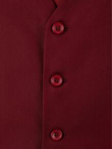 Gilet da uomo da abito formale con tasche, tinta unita, per affari, feste, matrimoni, colore bordeaux, taglie dalla XS alla 3XL