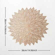 2pcs/4pcs/6pcs Leaf Pattern Heat Insulation Round Placemats And Table Mats, Hotel Restaurant Decor Heatproof Non-Slip Kitchen Table Mats, Customized Dining Table Pads - Combination Of Leaves - View 3
