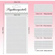 AIBEE Face Gems 1792pcs Self Adhesive Face Jewels, 3/4/5/6mm Gem Stickers Gems Stick On Crystal Rhinestone Stickers For Face Eye Body Hair Nails Make Up And Craft DIY With Pick-Up Tweezer - 珍珠 - 查看 2