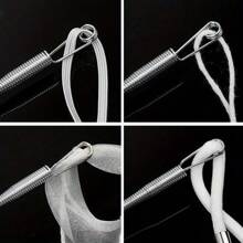 4 pezzi Filo elastico Infilatore - Strumento flessibile grigio, per infilare cordini e fasce elastiche in spazi stretti, accessori per cucire a casa per pantaloni, cappelli, felpe