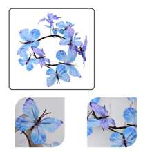 1件/12件双色渐变仿真蝴蝶枯枝藤蔓，适用于婚礼外拍道具、家居装饰、橱窗展示品、墙面装饰、商场展示等，假植物