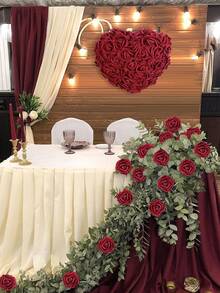 10/50/100pcs/Set Red Black Artificial Flower, Simple Pe Foam Decorative Flower For Home Decoration Foam Roses Artificial Flower Heads Fake Rose For DIY Wedding Bouquets Centerpieces Arrangements Party Baby Shower Home Decor Halloween, Christmas, New Year Home Decoration Simulation Flowers - Burgundy - View 2