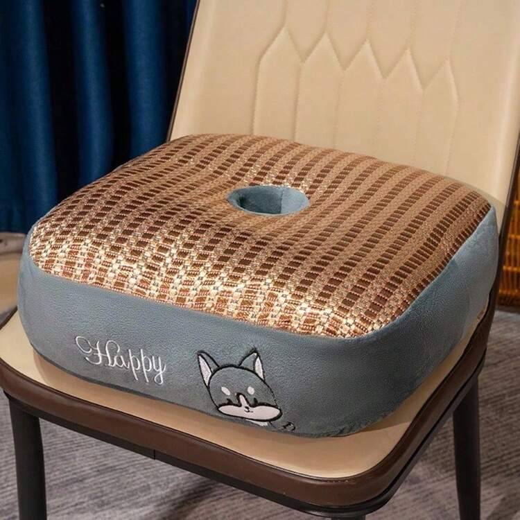 1PC Summer Ice Rattan Cooling Mat Cushion, Perfect For Long Hours Of Sitting In The Office And Floor Use, Slouchy Design, Cool And Comfortable. - Multicolor - View 5