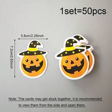1 Set ( 50pcs/100pcs ) - Lollipop Paper Card, Halloween Creative Horror Ghost Pattern Paper Card, Halloween Party Candy Stick Decoration, Straw Decoration Card ﻿ Home Decor Halloween Decor Fall Decor Room Decor - Multicolor - View 14