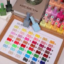 Set de 48 piezas de esmalte de uñas en gel de 15ml, serie de 48 colores con acabado brillante de otoño. Esmalte semipermanente con brillo y lentejuelas. Set de kit de arte de uñas con esmalte UV, todo en un solo color por frasco, para manicura y diseño de uñas.