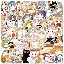 50Pcs Cute Stickers Funny Stickers Cat Decor Cat Stickers Animal Stickers MEME Stickers Cat Gifts Cat Party Decorations Vinyl Waterproof Stickers Aesthetic Laptop Sticker Pack Skateboard Stickers Water Bottle Stickers Notebook Stickers