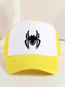 1 pieza Gorra de béisbol infantil con lindo diseño de telaraña, sombrero de sol unisex ajustable con cierre a presión