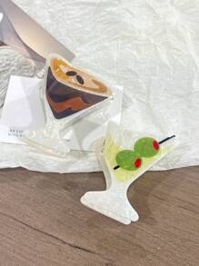 1 szt. Spinka do włosów z mrożoną herbatą i kawą, unikalnie zaprojektowana, odpowiednia do upięć, świąteczny prezent, akcesoria do włosów, spinka do włosów dla kobiet, jesienne akcesoria, jesienno-zimowe stroje wakacyjne dla kobiet