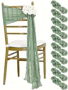 Cheesecloth Chair Sashes Aisle Decorations Light Pink 10/20 Packs, Chair Bow Designed Decorative Chair Cover Chair Sashes 108 Inch For Wedding Reception Party Hotel Decoration(Beige) - Multicolor - View 23