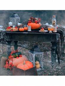 1 件黑色万圣节装饰纱布，黑色恐怖场景万圣节派对装饰，黑色蜘蛛网，适用于鬼屋、秘密房间、万圣节装饰、室内外露台、墙壁装饰