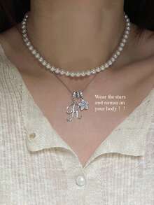 1pc Minimalist Cubic Zirconia Heart Shaped Initial Letter DIY Necklace, Customized Simple Letter Name Necklace, Stainless Steel Pendant, Fashionable, Casual, Personalized Unique Gift For Girlfriend, Mom, Family, Friends, Daughter, Anniversary, Valentine's Day, Mother's Day, Birthday, Graduation, Daily Wear, Wedding, Party, Black, Silver, Unisex, Casual,Silver Stylish