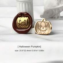 1pc Shaped Relief Wax Sealed Stamp Head, Cute Pumpkin Head/Bunny/Small House/Flower, Used For Wax Sealing DIY Cards/Envelopes/Wedding Invitations/Gifts For Friends/Desktop Decoration, School Supplies, Back To School