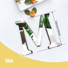 Silver Mirror Alphabet A-Z Wall Stickers - 10/15/20/30cm Tall Letters & Symbols Sold Separately, Dual-Layer Design: Reflective Acrylic Top + 1cm Thick Foam Base With Adhesive, Apply Together For 3D Effect Or Use Only Mirror Layer, Create Custom Words On Walls/Windows, Ideal For Marriage Ceremony Initials, Inspiring Messages In Work Areas, Romantic HOME Displays