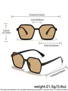 1 Stück Damen Acryl Lässig Geometrischer Rahmen Schwarz Fashion Brille für Strandutensilien und Y2K Accessoires