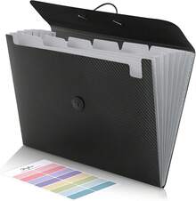 SKYDUE Accordion File Organizer, Expanding File Folder With Pockets,Portable Receipt Paper Bill Document Organizer,Letter/A4 Size Filing Folder School Office Supplies,Black2025 - Black - View 1