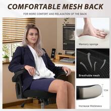 Milacyee Ergonomic Office Chair Made Of Breathable Mesh With Lumbar Support, Adjustable Armrests, Height-Adjustable Frame And 360° Swivel Casters For Office And Study.