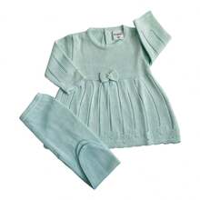 Newborn Baby Knitted Dress - Verde - Ver 1