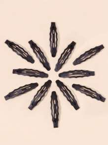 12 Stücke Mädchen einfache schwarze Cut Out Wellen Wort Clips