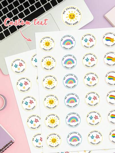 Excellent Student Stickers, Personalized Teacher Stickers, Praise Stickers, Teacher Name Stickers, Back To School Stickers. Personalized Stickers, Praise Stickers, Sticker Sets. School Stickers