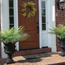 12pcs Artificial Palm Tree, Plastic Plants Greenery, Fake Tropical Shrub, Large Leaf, Suitable For Indoor/Outdoor Garden, DIY Basket Filler, Wedding Decor, Party Decoration, UV Resistant