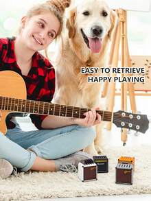 迷你吉他放大器拨片收纳盒 | 3D 打印紧凑型拨片整理器，适用于放大器顶部 | 使拨片井然有序且易于取用，非常适合返校季、万圣节、圣诞节和其他场合。