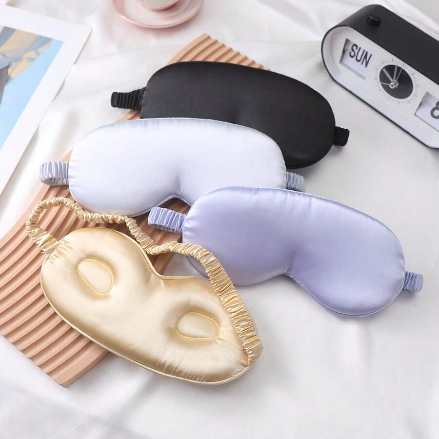 Nueva máscara de ojos 3D de seda sintética, máscara de ojos negra estéreo, cubierta para dormir y viajar, transpirable - Multicolor - Ver 1