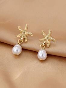 1 Pair Cute Little Star Stud Earrings For Women Girls Texture Charm Earrings Fashion Summer Beach Jewelry Gift Accessories