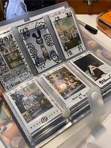 Black Card Photo Album Accordion Style DIY Foldable Mechanical 3D Book, Couples Graduation Gift, 3 Inch Instant Film Album, Star Card Holder, Back To School Season Decor Gift Set With 1 Rope, 1 Corner Sticker, Black & Pink Heart Arch Design For Anniversary/Holiday