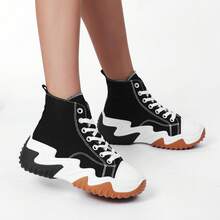 INNERSECT Casual High Top Platform Sneakers – Anti-Slip & Wear-Resistant Design - Black - View 4