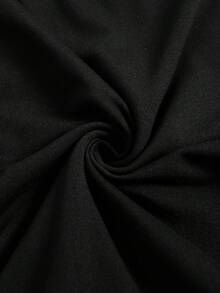 EARO Women Short Ruffle Hem Fashionable Fitted Mini Dress, Slimming Design - Black - View 4