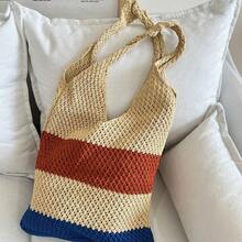 Women Tote Bags - 卡其拼色 - 查看 2