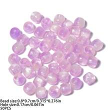 8mm 50pcs Jelly Cylinder-Shaped Resin Beads Bracelet Loose Spacer Beads For DIY Charm Jewelry Making Accessories