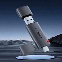 Lenovo TSU303固態U盤 128GB超大容量 500MB/s疾速讀寫 USB3.2+Type-C雙介面 手機/電腦/平板全相容 - 風暴灰 - 查看 1