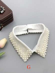 1pc Black & White Faux Pearl Collar Necklace, Versatile For Dress For Christmas Decor - Pearl Fake Collar - View 24