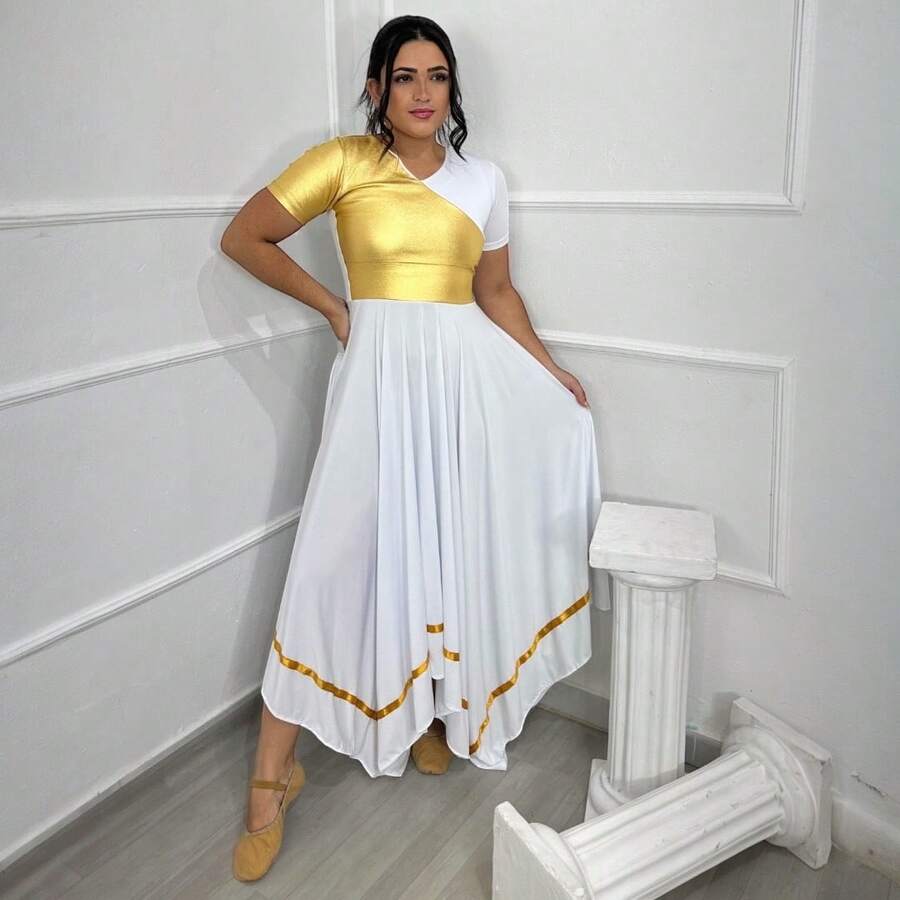 Gold Wrap Choreography Dance Dress Evangelical Fashion