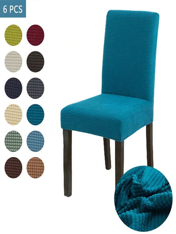 Luxurious Velvet Chair Cover – Soft Fabric, Jacquard Craft, Full Wrapping Chair Slipcover– Stylish & Versatile For Living Room, Kitchen, Outdoors)1 /4 /6pcs